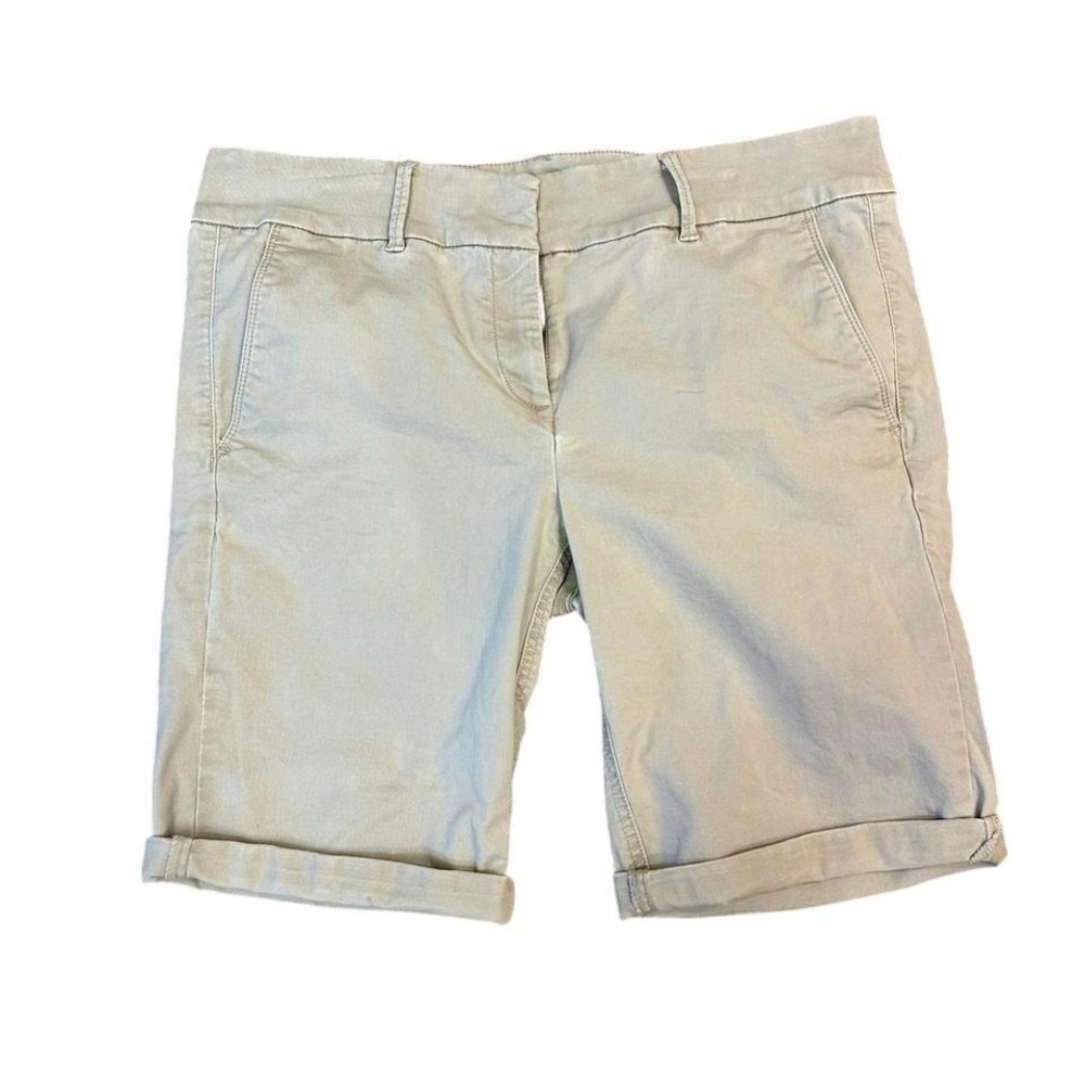 Loft‎ Outlet Petite Skinny Bermuda shorts Khaki Sz 10P EUC Cuffed Skinny Fit